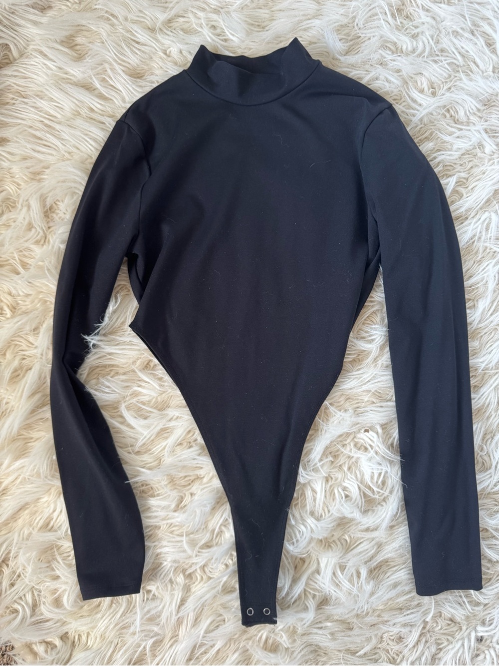 Abercrombie & Fitch Black Long-Sleeve Mock Neck Bodysuit